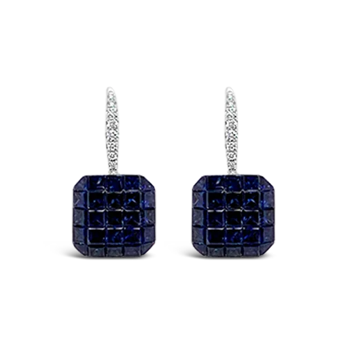 Sapphire & Diamond Dangle Earrings