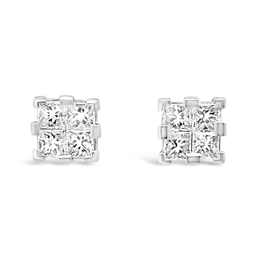 Princess cut Diamond Earrings