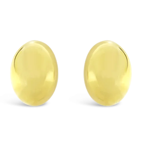 Oval Domed Gold Estate Earrings