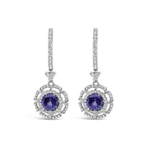 Tanzanite & Diamond Dangle Earrings