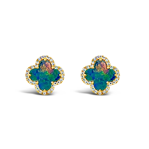 Black Opal Clover Earrings