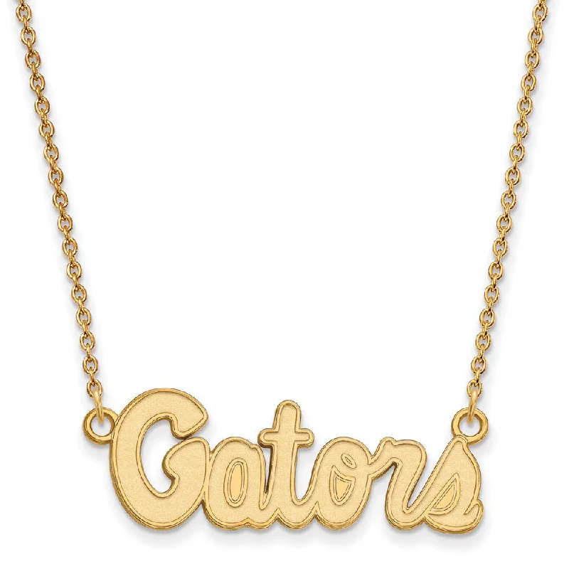 14k Yellow Gold U of Florida Small Gators Pendant Necklace