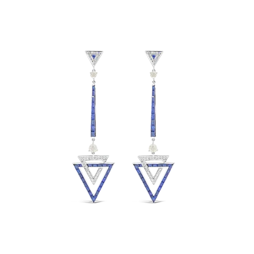 Sapphire & Diamond Dangle Earrings