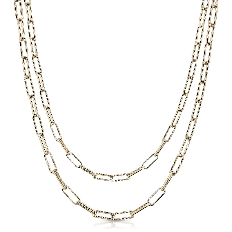 Double Elongated Link Chain Necklace