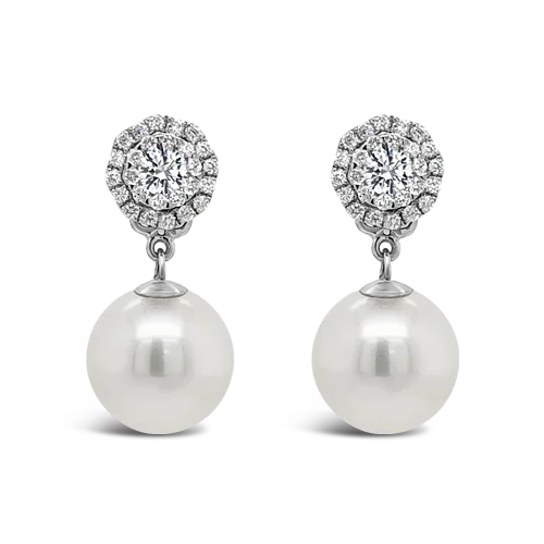 South Sea Pearl & Diamond Earrings