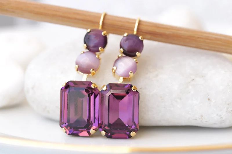 PURPLE DROP EARRINGS