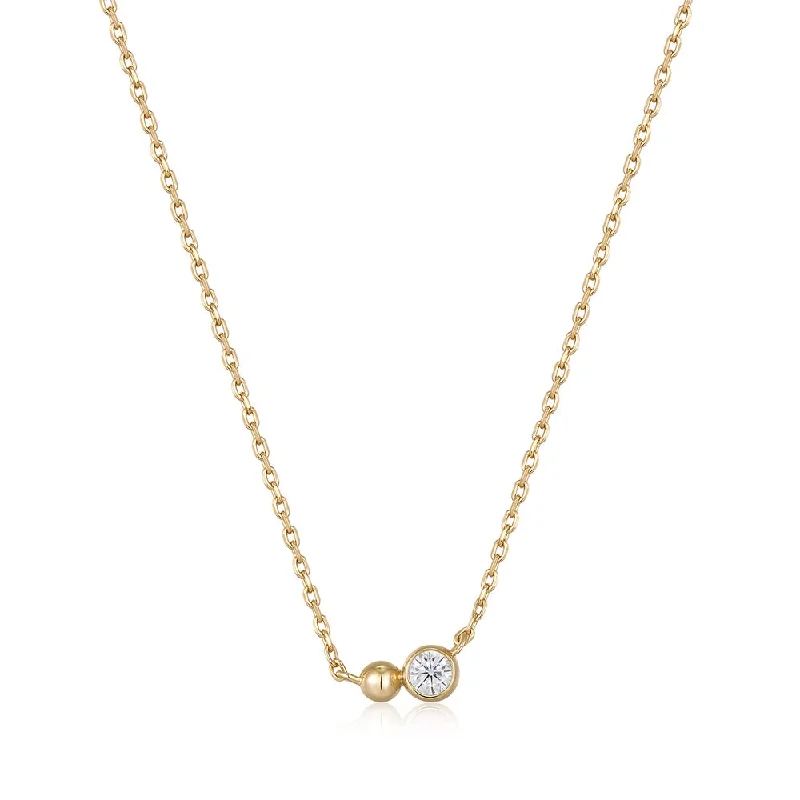 Gold Plated Cubic Zirconia Orb Necklace by Ania Haie