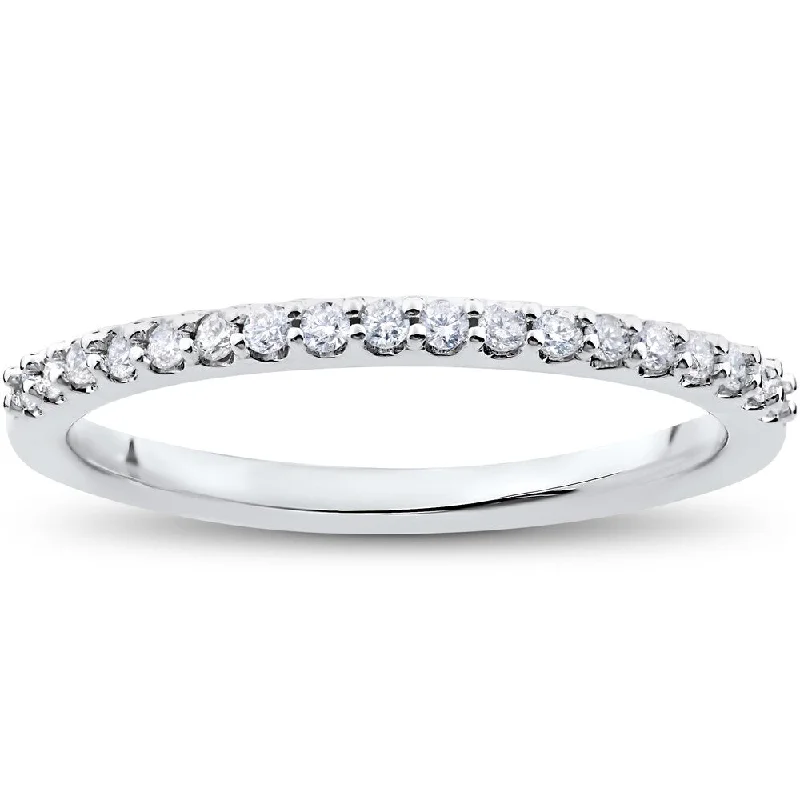 14k White Gold 1/5ct TDW Eco Friendly Lab Grown Diamond Wedding & Stackable Ring