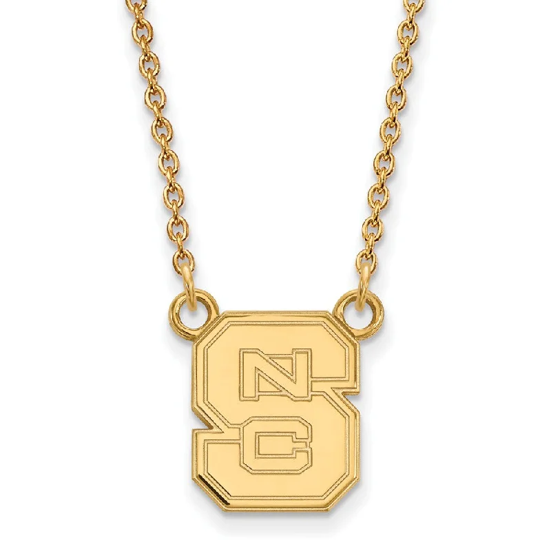 14k Yellow Gold North Carolina Small 'NCS' Pendant Necklace