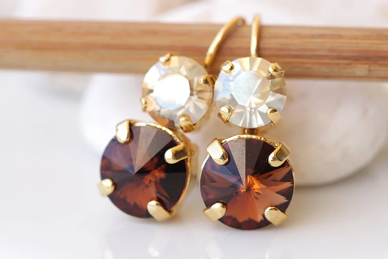 BROWN CHAMPAGNE EARRINGS