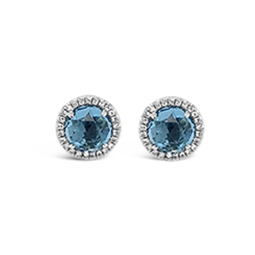 Blue Topaz & Diamond Earrings