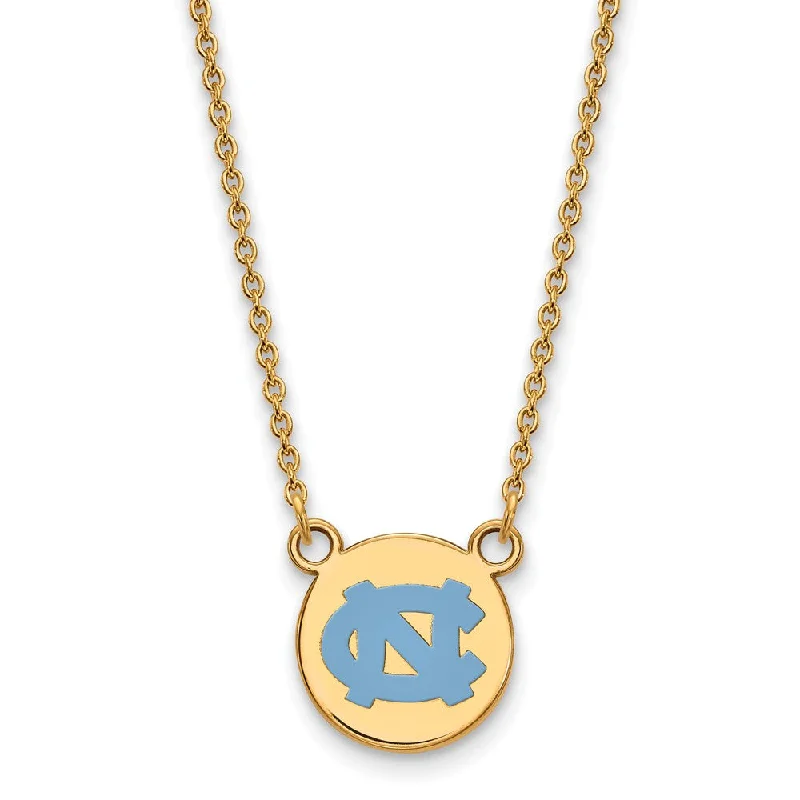 14k Gold Plated Silver North Carolina Sm Enamel Pendant Necklace