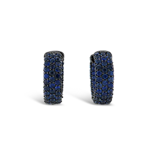 Blue Sapphire Hoop Earrings