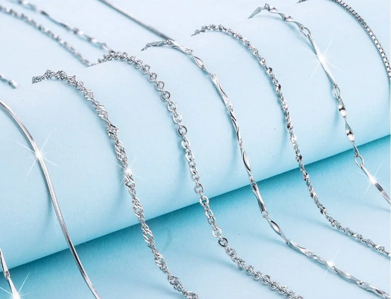 Thin Real 925 Sterling Silver Chain Necklace W/Certificate (No Fade Allergy Free