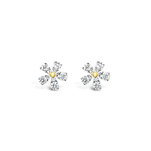 Diamond Flower Earrings