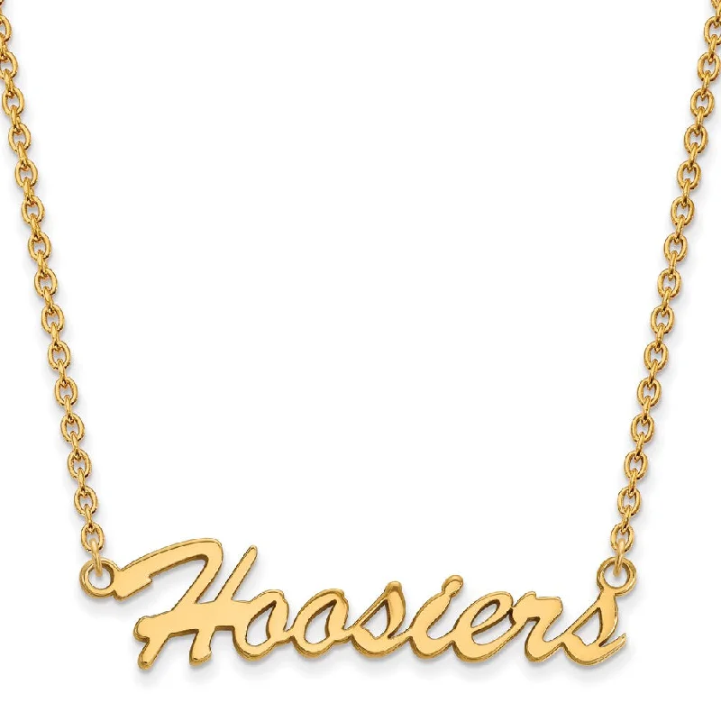 14k Gold Plated Silver Indiana U Medium Pendant Necklace