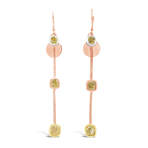 Colored Diamond Dangle Earrings