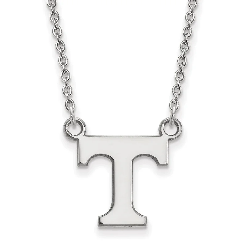 Sterling Silver U of Tennessee Small Initial T Pendant Necklace