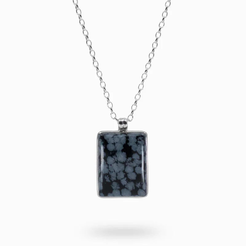 Snowflake Obsidian Necklace