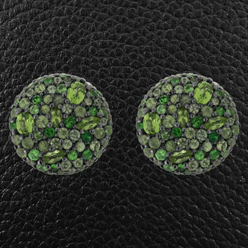 Peridot, Tsavorite & Fancy Sapphire Earrings