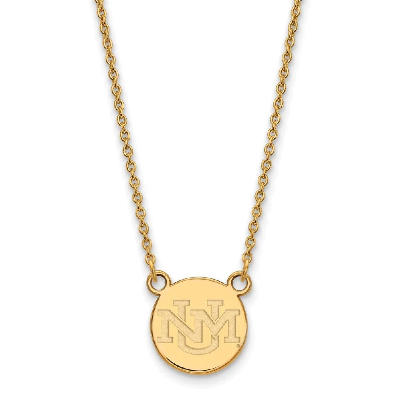 14k Gold Plated Silver U of New Mexico Small Pendant Necklace