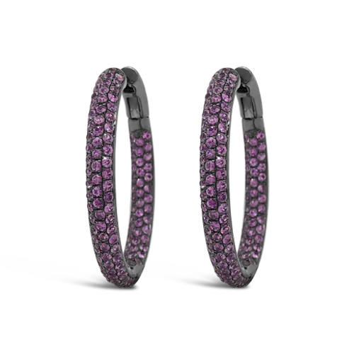 Pink Sapphire Hoop Earrings