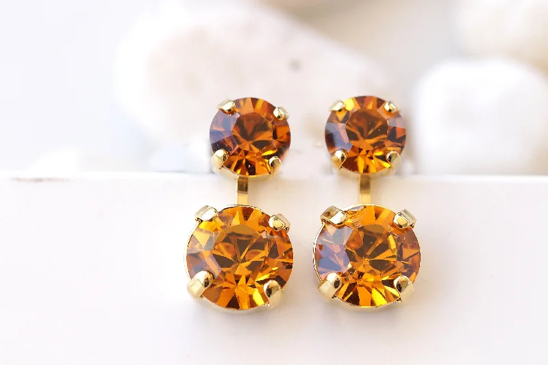 Amber Crystal Earrings