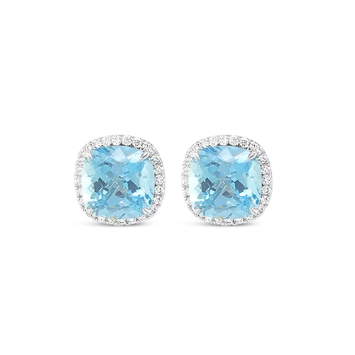 Aquamarine & Diamond Earrings