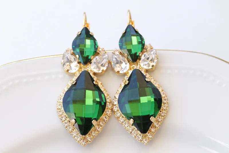 GREEN DROP EARRINGS