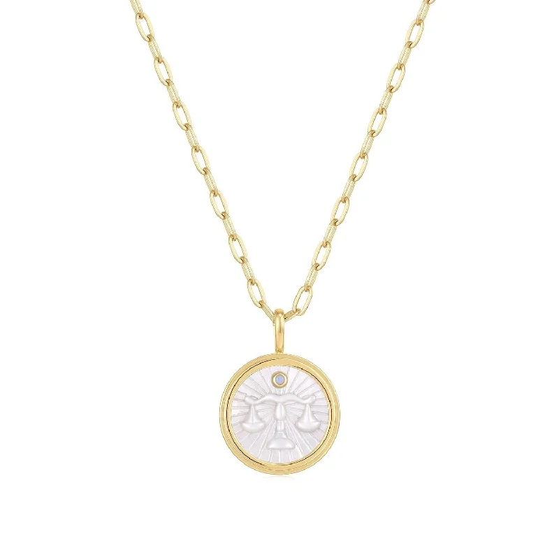 Zodiac Libra Mother Of Pearl Necklace