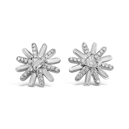 Diamond Flower Earrings