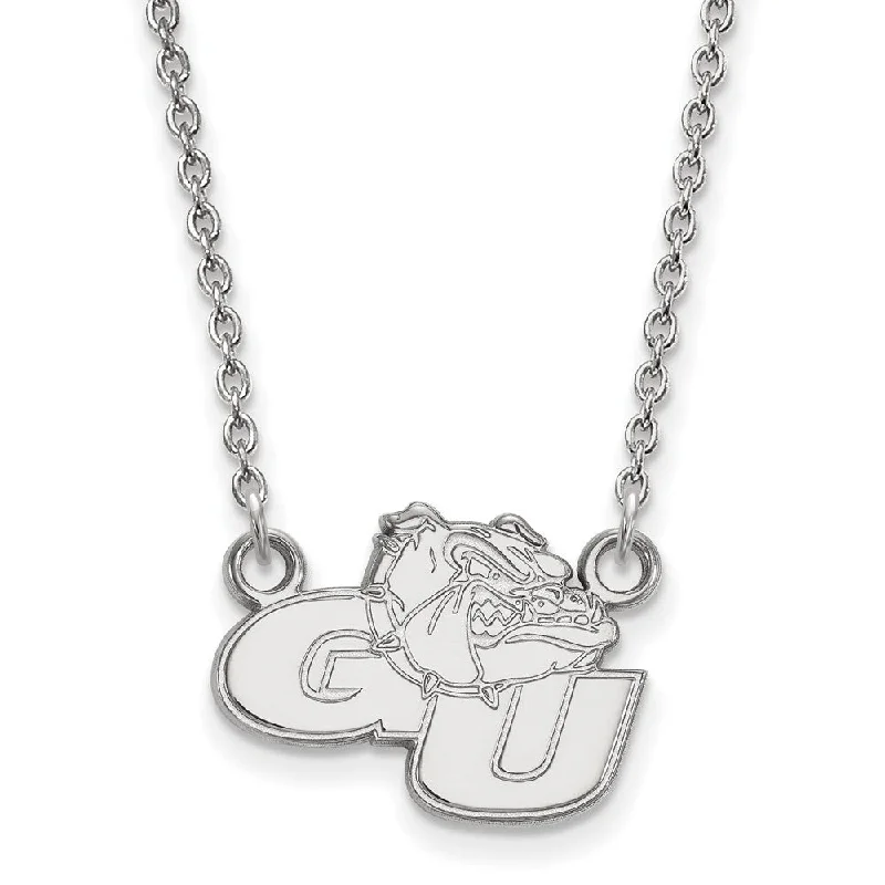 Sterling Silver Gonzaga U Small "GU' Mascot Pendant Necklace