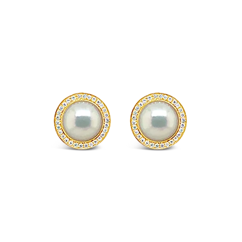 Pearl & Diamond Earrings