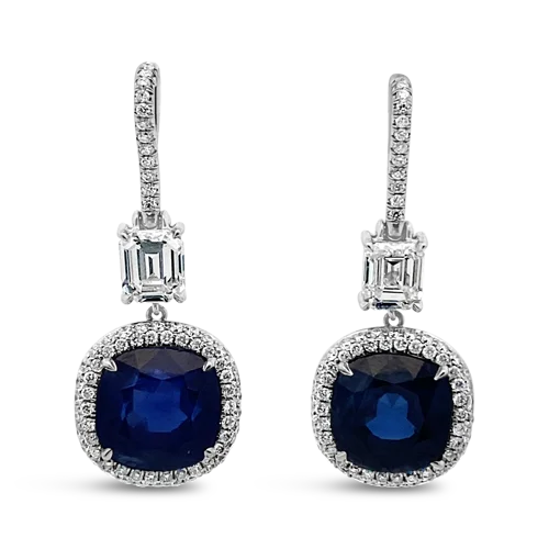 Sapphire & Diamond Dangle Earrings