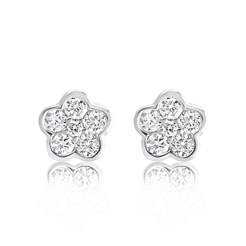 Diamond Flower Earrings