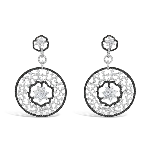 Black & White Diamond Dangle Earrings