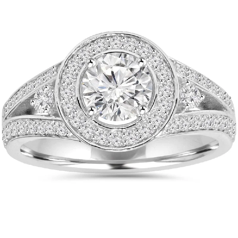 Eco-Friendly 14k White Gold 1.55 ct TDW Lab-Grown Diamond Wedding Ring