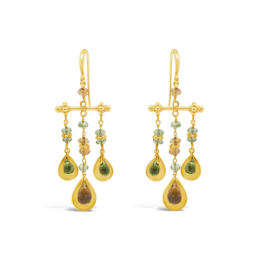 Citrine & Peridot Estate Earrings