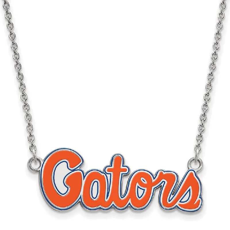 Sterling Silver U of Florida Small Enamel Pendant Necklace