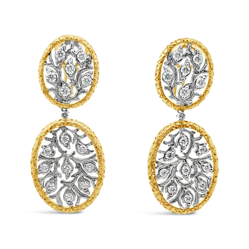 Diamond Dangle Earrings with Openwork