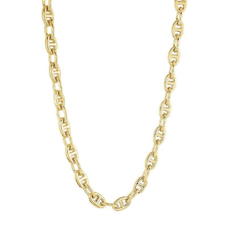 Stainless Steel IP Yellow Gold 9mm Mariner Link Men's Chain Necklace