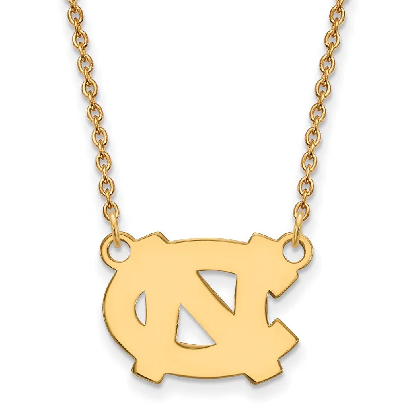 14k Gold Plated Silver North Carolina Small 'NC' Pendant Necklace