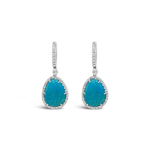 Turquoise & Diamond Earrings