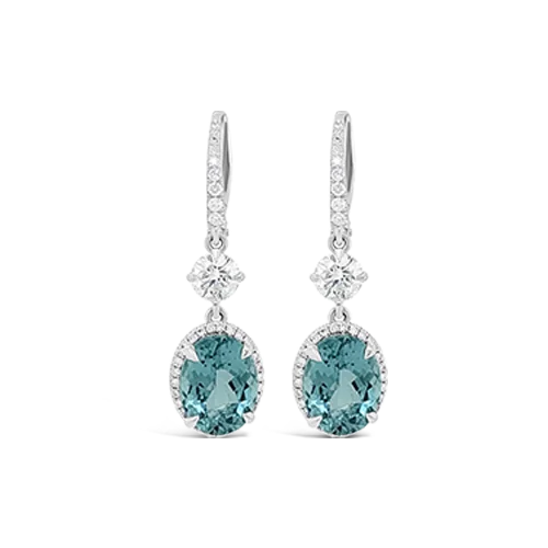 Paraiba Tourmaline & Diamond Earrings