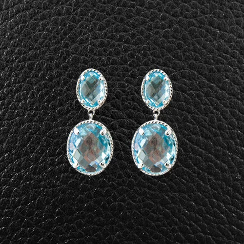 Blue Topaz Dangle Earrings