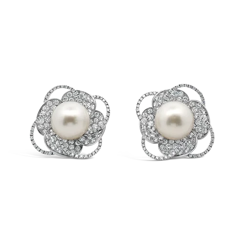 South Sea Pearl & Diamond Earrings