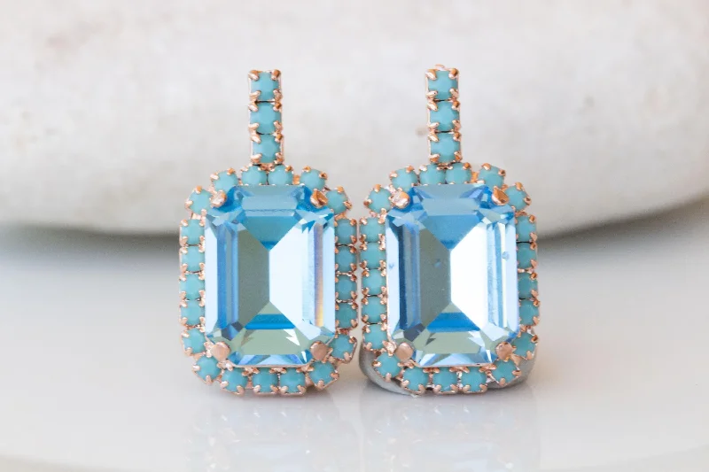 AQUAMARINE BLUE EARRINGS