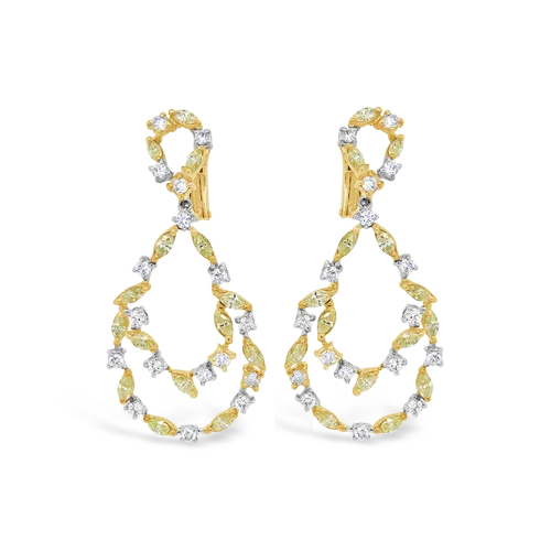 Yellow & White Diamond Dangle