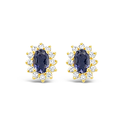 Iolite & Diamond Earrings