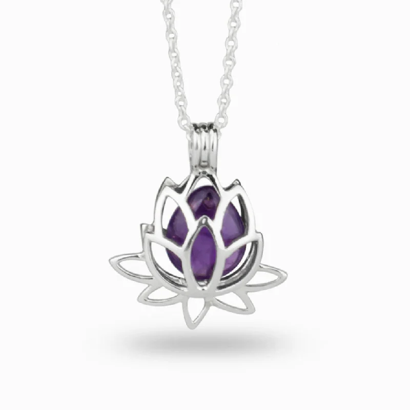 Lotus Flower Multistone Necklace